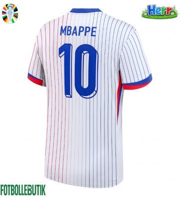 Frankrike Kylian Mbappe #10 Bortatröja EM 2024 Kortärmad